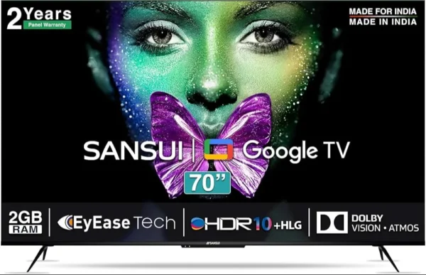 Sansui 140 cm (55 inches) 4K Ultra HD
  Smart QLED Google TV JSW55GSQLED (Black)